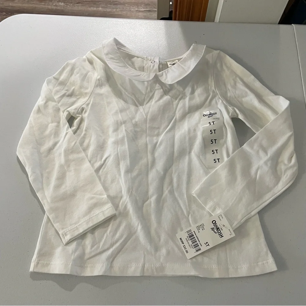 OshKosh B'gosh White Long Sleeve Kids Tee